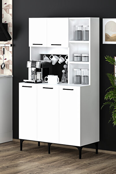 Fly Mobilya Miya Çok Amaçlı Dolap, Kahve Köşesi, Kiler Dolabı, Mutfak Erzak D...