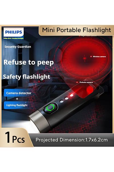 Philips 1 Pcs Newest Portable Flashlight Led Rechargeable Uv Light Mini Flashlights Camping Lamp