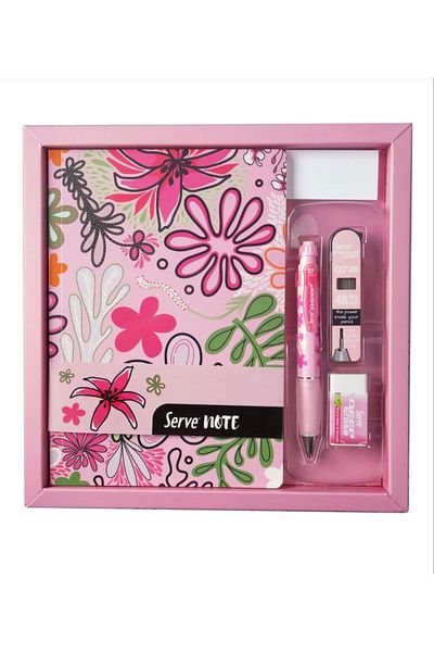 senacacollection Serve Set of 5, Notebook 0.7 Pen Eraser Tip Note Paper