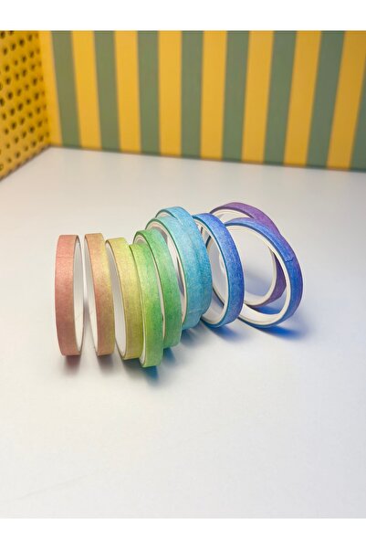 Padme studio 10'lu Desenli Kagit Bant (her biri 5mmX2M) Washi Tape