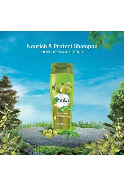 Vatika Naturals Nourish & Protect Shampoo Enriched with Olive & Henna Extracts
