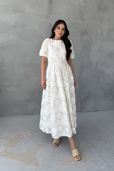 Seda Yalçın Atelier Ecru Back Detailed Caen Design Dress