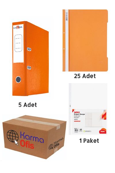 KarmaOfis Orange Wide Office Folder Litigation File and Bag Set