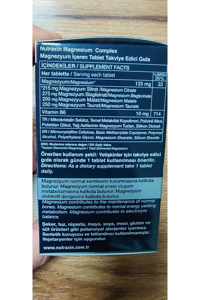 Nutraxin Magnesium Complex 60 Tablet 250 Mg 3 Pieces
