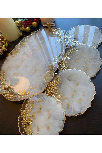 Home Epoxy Tray Handmade Epoxy Tray Resin Tray Decorative Tray Gift Epoxy Product