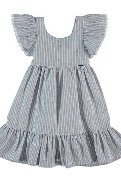 YUMURCAKEVİ Girls' Holiday Dress Linen Dress Girls' Summer Dress Party Dress
