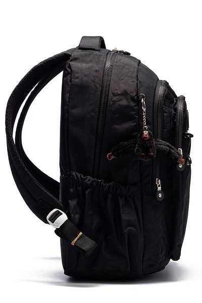 Go Veform Rucsac de zi cu zi și de școală din țesătură șifonată impermeabilă cu mai multe buzunare MYP8610 negru