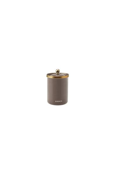 Karaca Troy Enamel Storage Jar Black Gold 1300ml