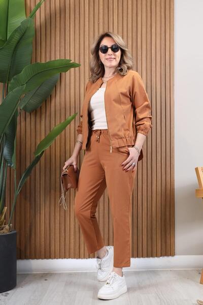 MİSLİNA BUTİK Yaka Detay Taba Takım