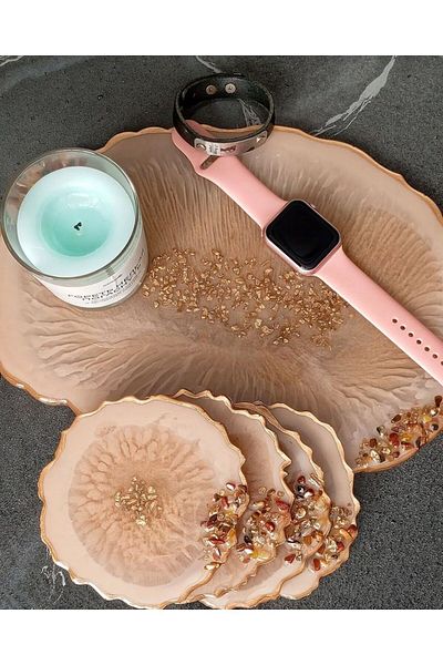 Home Epoxy Tray Handmade Epoxy Tray Resin Tray Decorative Tray Gift Epoxy Product