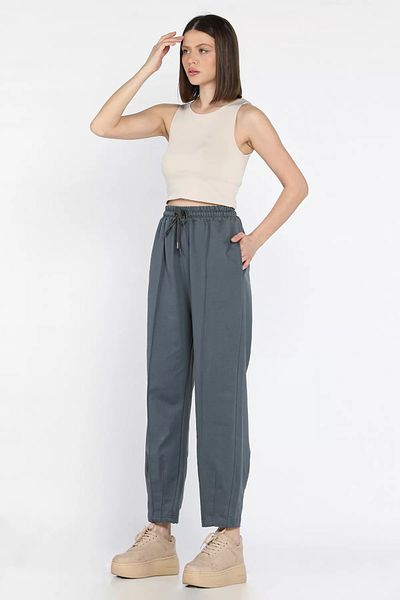 GÜLSELİ Smoked Front Lawn Women's Carrot Cut Sweatpants