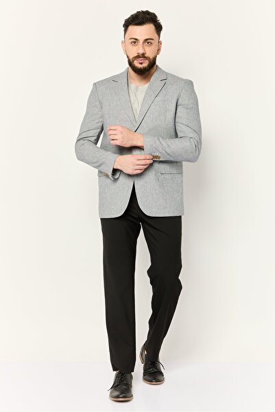 Esprit Men Regular Fit Solid Semi Formal Blazer, Grey