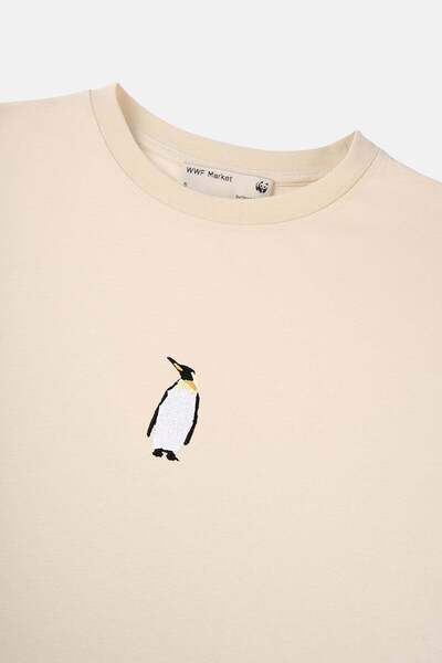 WWF Market Ελαφρύ μπλουζάκι Emperor Penguin - Μπεζ περγαμηνής