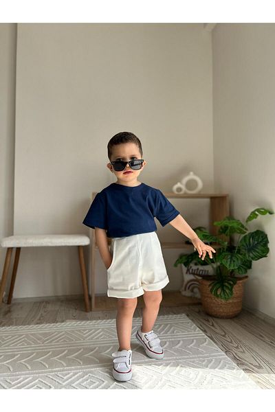favorimkids White Shorts T-Shirt Set Cotton Bottom Top Set Chic and Style