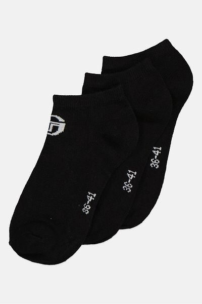 Sergio Tacchini Women 3 Pairs Brand Logo Ankle Socks, Black