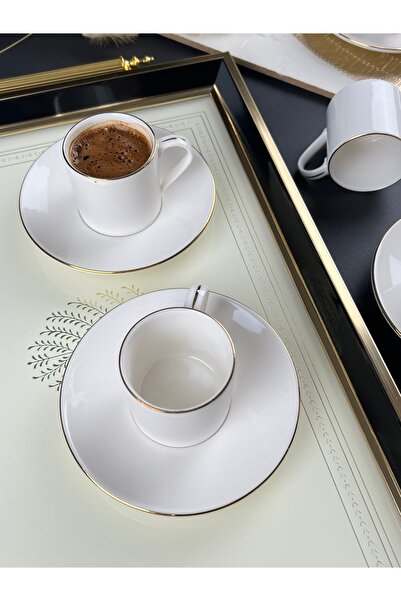 PORSER Lumina Gold 4 Piece Coffee Cup Set for 2 People