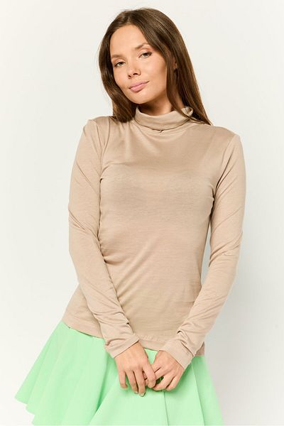 Esprit Women Turtle Neck Plain Blouse, Beige
