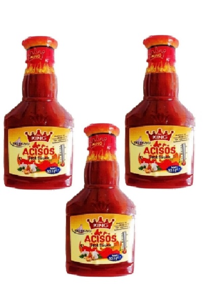 Newking Sos 3 ADET SARIMSAKLI NEWKİNG ACI SOS 333 GRAM 3 DERECE ACI