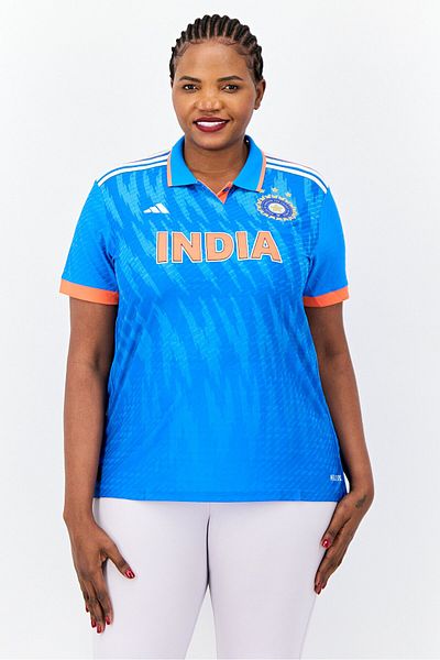 adidas Women Sportswear Fit Short Sleeves Cricket Jersey, Blue