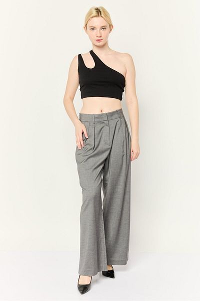 Esprit Women Regular Fit Straight Pants, Grey
