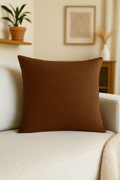 Luvora Home Luna Series Velvet Textured Throw Pillow Cover - Milky Brown