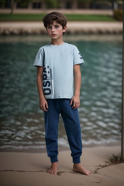 U.S. Polo Assn. Boy's Cotton Pajamas Set Us01.Ll.01.P4.O004