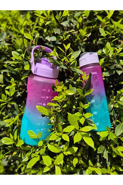 beatrix home Beatrix Home Motivational Flask 2-Piece 2 Lt+800Ml Blue Purple