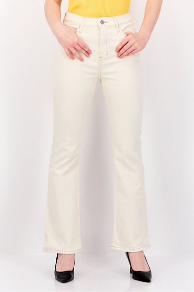 Esprit Women Regular Fit Textured Stretchable Jeans, Cream