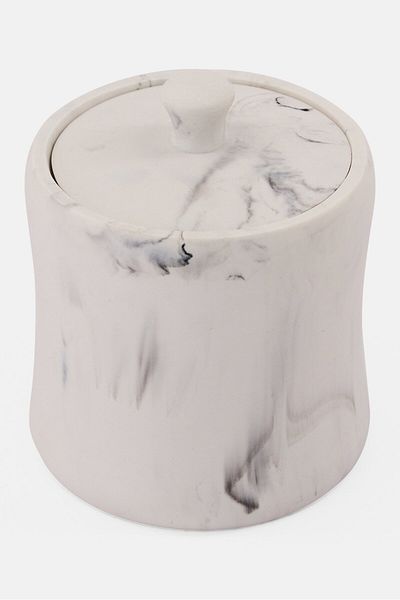 AMG Ceramic Cotton Storage Holder, White