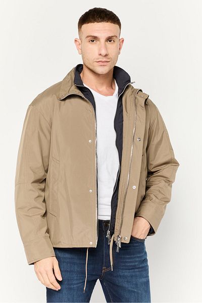 Emporio Armani Men Plain Parka Jacket, Stone