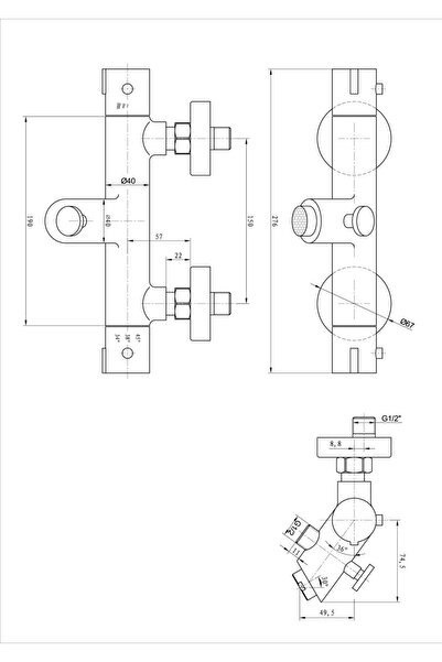 Fause Thermostatic Bathroom Faucet Black Ktb101-b