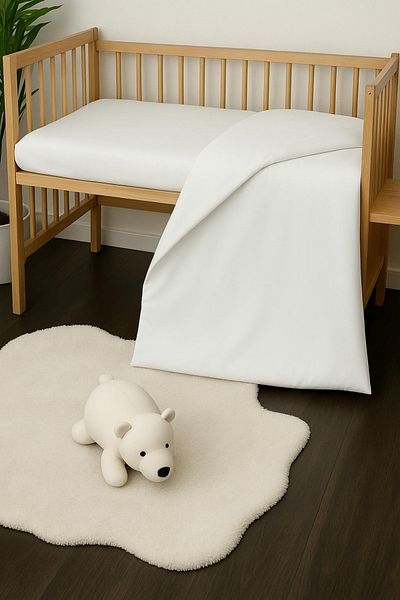 mihriban Baby White Zippered Pillow Case Duvet Cover Quilt Mattress-Mitili 100X150 cm