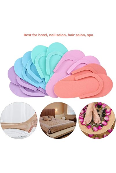 LA PERLA TECH 12 Pairs Disposable Foam Slippers Salon Spa Pedicure Sandals Fr...