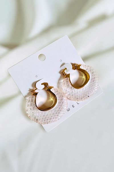 PETEK AKSESUAR Stylish Summer Resin Hoop Earrings