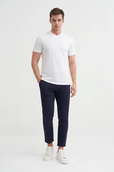 Cazador 4624 Ανδρικό T-Shirt με λαιμόκοψη σε V λευκό