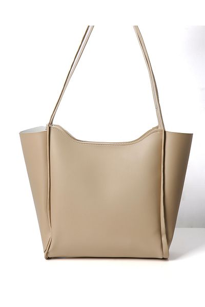 KeskinBAGSs Shoulder Bag Women's Large Size Cream Est223 Zippered Useful Shoulder Bag