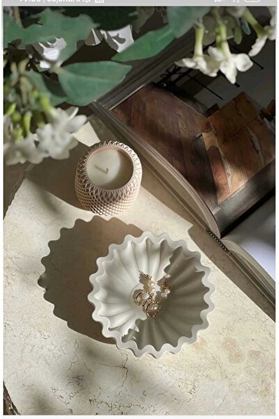 ALMİSH Dekoratif Pinterest Tarzı Kıvrımlı 13cm Kase , Obje Dekoratif Tabak