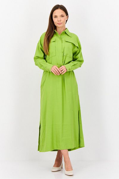 Esprit Women Oversized Plain Shirt Dress, Olive