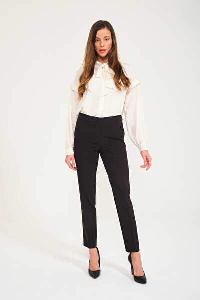 Mimya Siyah Klasik Kesim Pamuklu Pantolon 5708