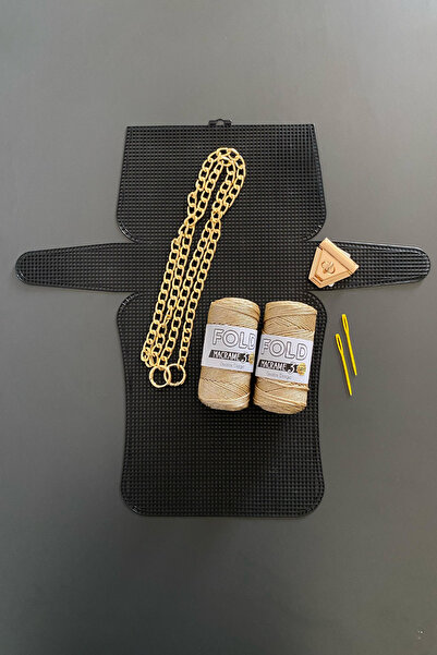 FOLD Canvas Bag Knitting Kit 33X18Cm - 031 Polyester Macrame No.3 Plastic Canvas Bag Kit