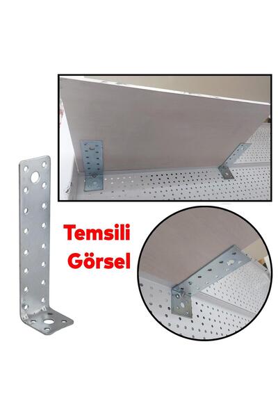 NZB 10 ADET Mobilya Dolap Duvar Sabitleme Metal Köşebent 40x40x160 mm Bağlantı Aparatı L Demiri Gönye