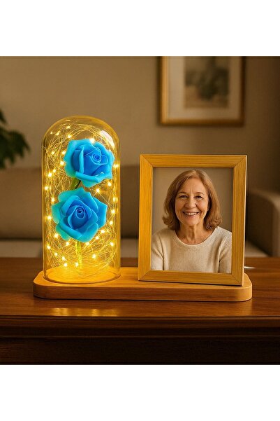 Bk Gift Kişiye Özel Fotoğraflı Çerçeve & Güllü Fanus, Anneye Hediye, Anneler ...