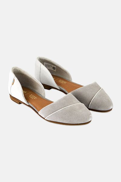 Toms Women Jutdsa Suede Slip On Flats, Grey