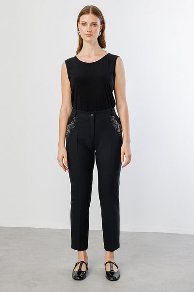 Mi Pret a Porter Mi Pocket Edged Stone Pipe Leg Trousers