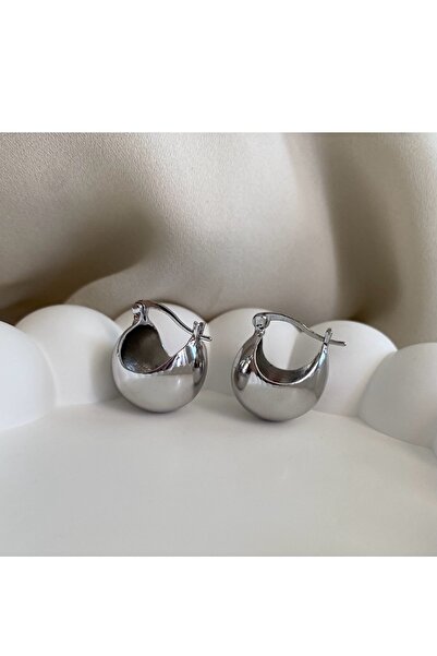 gaila design Küçük Boy Gümüş Rengi Top Küpe