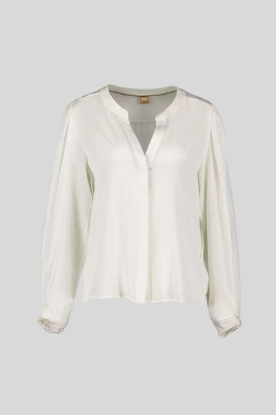 BOSS Kadın Ipek Bluz Beyaz