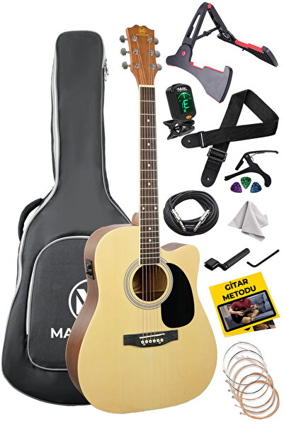 Maxword MCG-750NT Yüksek Kaliteli Ağaç Ekolayzerli Elektro Akustik Gitar Full...