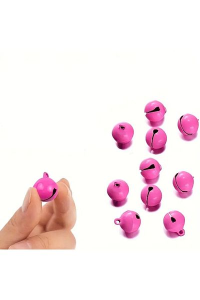 OZN AKSESUAR Fuchsia Color Handled Bell, Ring and Leash Bell 14 mm (20 Pieces)
