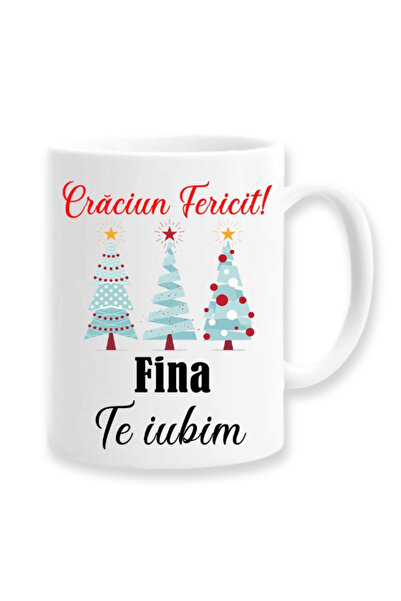 OEM Εξατομικευμένη Λευκή Κούπα Merry Christmas Fina, We Love You, Inovatix®. ...