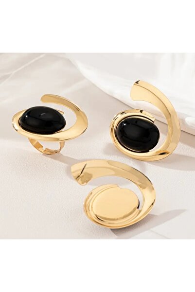 Marchen Collection Kadın , Kız Abartılı Trend Geometrik Siyah Reçine Tasarım Karakter Küpe